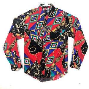 Vintage Wrangler Western Aztec Print Shirt
